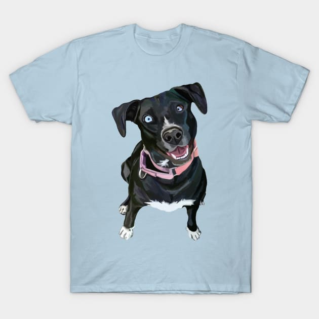 Charismatic Canine Black Labrador Mix T-Shirt by Art by Deborah Camp